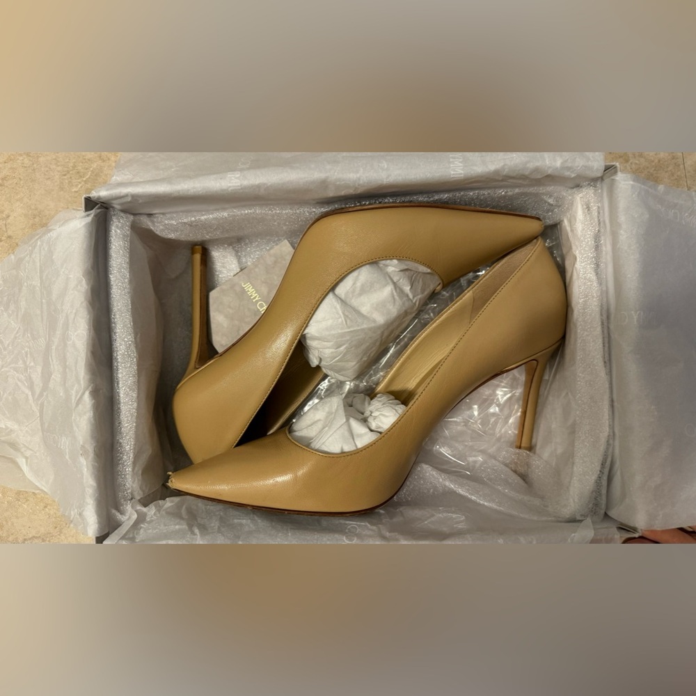 Tan Jimmy Choo Jasie 85 Size 39.5